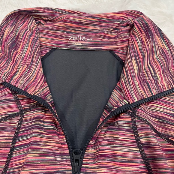 Women's Zella Striped Running Jacket
Pink Striped  with Mesh Gray Back - Picture 4 of 10